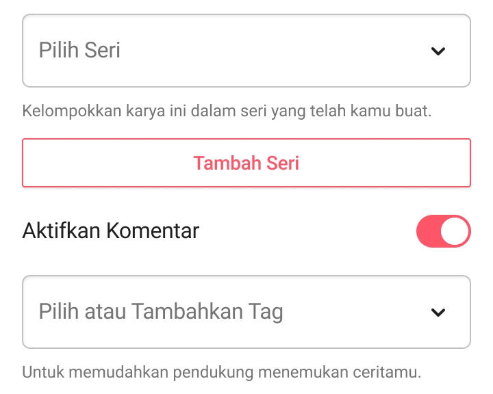 Tampilan sesudah penambahan Fitur Seri