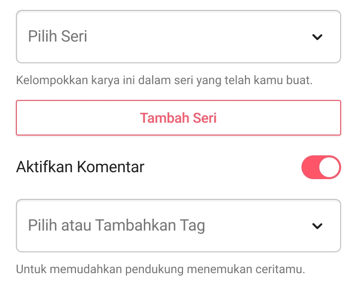 Tampilan sesudah penambahan Fitur Seri